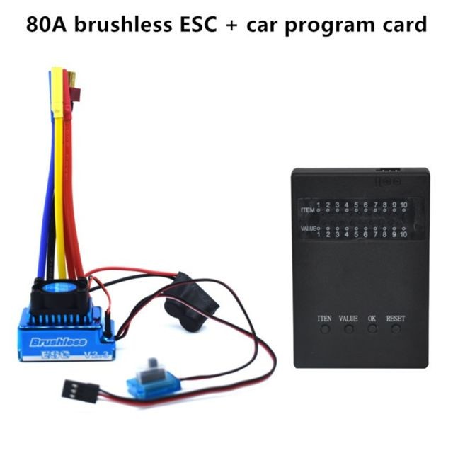 Accessoires drone connecté Generic Programmation Carte + 80A Brushless électrique pour 1/10 RC voiture