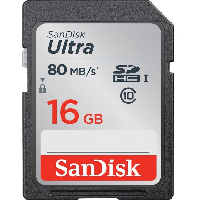 Carte SDHC Sandisk Carte mémoire SDHC Ultra 16Go 80 mo/s