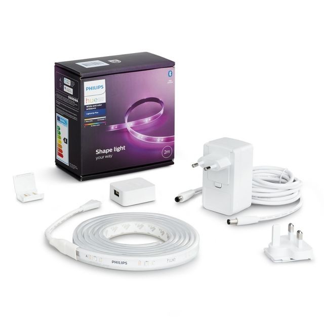 Philips Hue - Lightstrip+ d'intérieur 2m avec base connectique V4 - White & Color Ambiance Philips Hue - Appareils compatibles Amazon Alexa