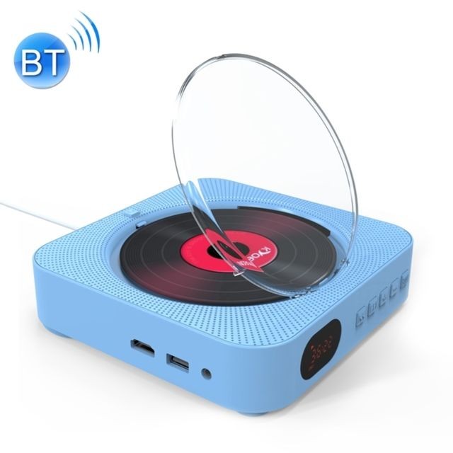 Lecteur DVD Wewoo Lecteur DVD portable Bluetooth 4.2 + EDR à montage mural avec télécommande, support FM (bleu)