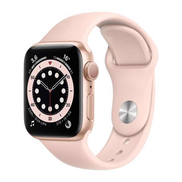 Apple - Watch Series 6 - GPS - 40 - Alu Or / Bracelet Sport Rose - Regular Apple - Idées cadeaux pour Noël Objets connectés