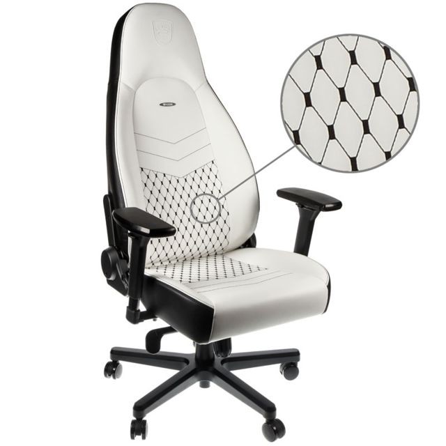 Noblechairs - ICON - Blanc/Noir Noblechairs - Chaise gamer Noblechairs