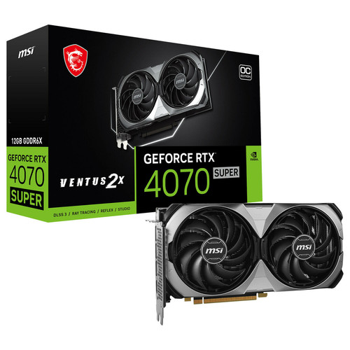 Msi - GeForce RTX 4070 SUPER 12G VENTUS 2X OC Msi - Nvidia Studio