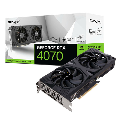 PNY - GeForce RTX 4070 VERTO Dual Fan 12Go  PNY - Carte Graphique 1x8 pin